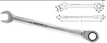 STY LLAVE COMBIN RATCHET 11/16 pulg 91 971LA