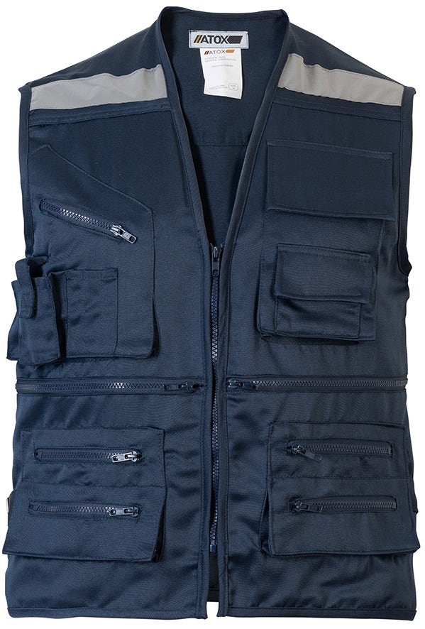 Chaleco Geologo De Gabardina-M-Azul