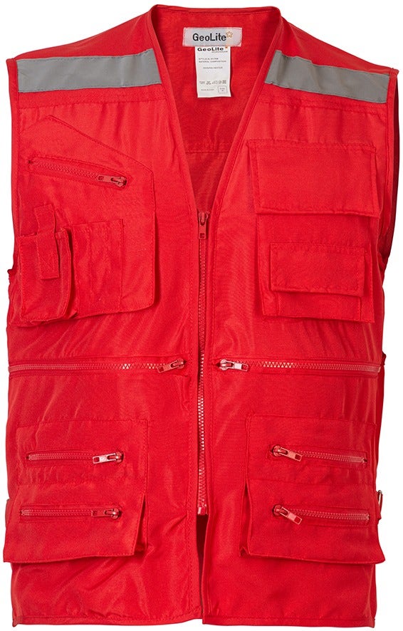 Chaleco Geologo Tela Poplin Rojo-XL