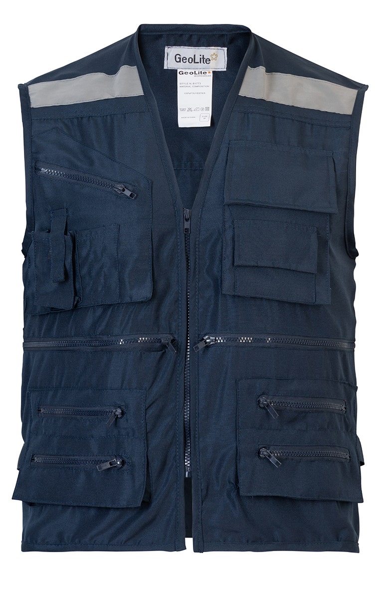 Chaleco Geologo Poplin Azul-XXL