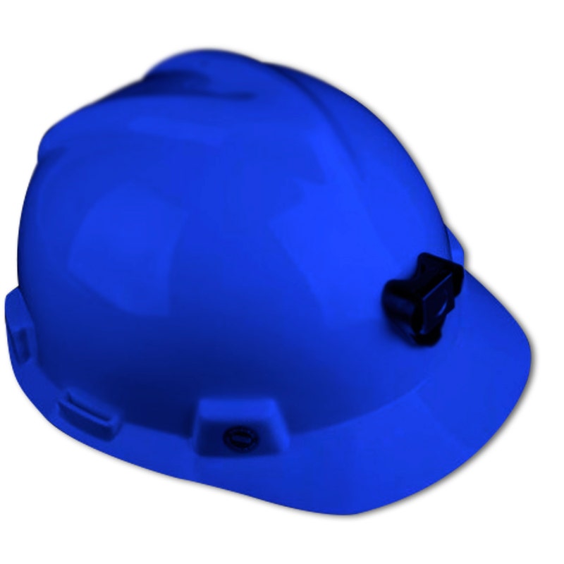 Casco MSA V-GARD con Porta Lámpara y Arnés de tela Azul