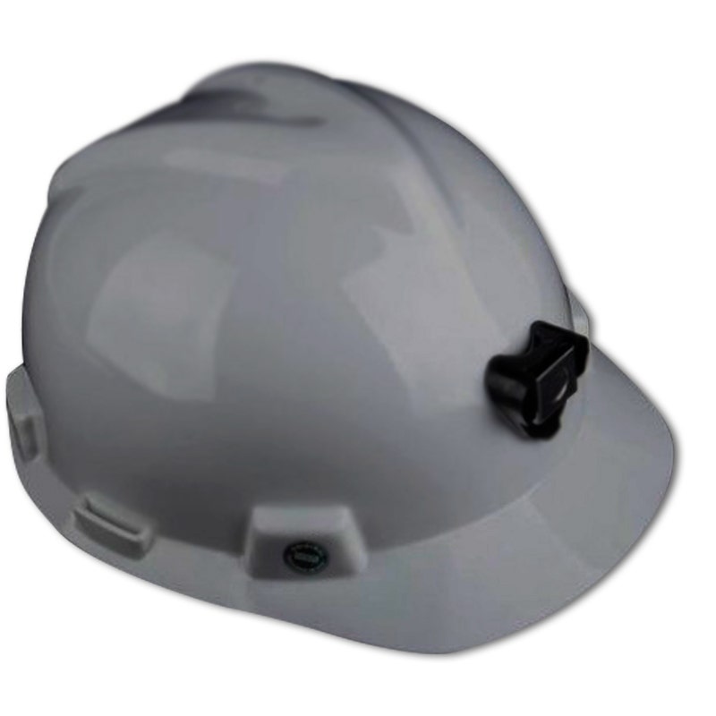 Casco MSA V-GARD con Porta Lámpara y Arnés de tela Gris