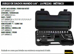 STY JGO DADOS M3/8 pulg 23PZA(6 22MM) 86 209