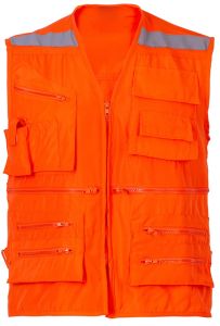Chaleco Geologo Tela Poplin Naranjo S