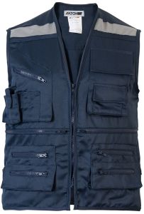 Chaleco Geologo De Gabardina-L-Azul