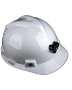 Casco MSA V-GARD con Porta Lámpara y Arnés de tela Blanco