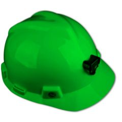 Casco MSA V-GARD con Porta Lámpara y Arnés de tela Verde