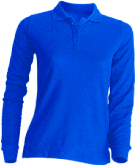 Posicionar Bienes Contestar el teléfono Polera Pique Geolite Manga Larga-L-Azul Rey