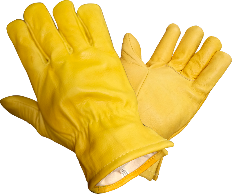 Guante Cuero Amarillo F/franela-M