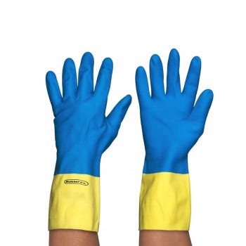 Guante Bicolor Amarillo/Azul-Látex/Neopreno-10