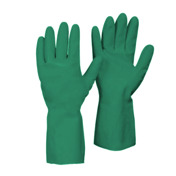 Guante Nitrilo flocado verde-S