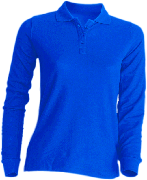 Polera Pique Geolite Manga Larga S Azul Rey